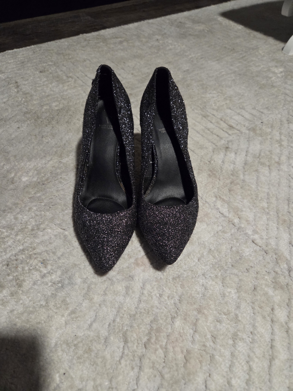 Simply Vera Vera Wang Black Glitter Pointed-Toe Pumps
